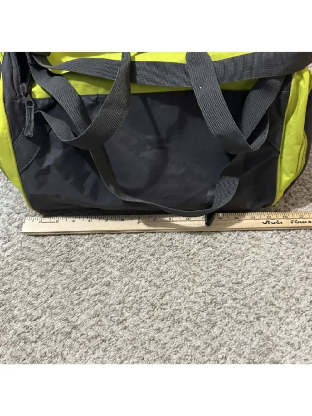 PUMA Procat Duffel Bag Neon Yellow Gray Gym Travel Sports Shoulder Strap